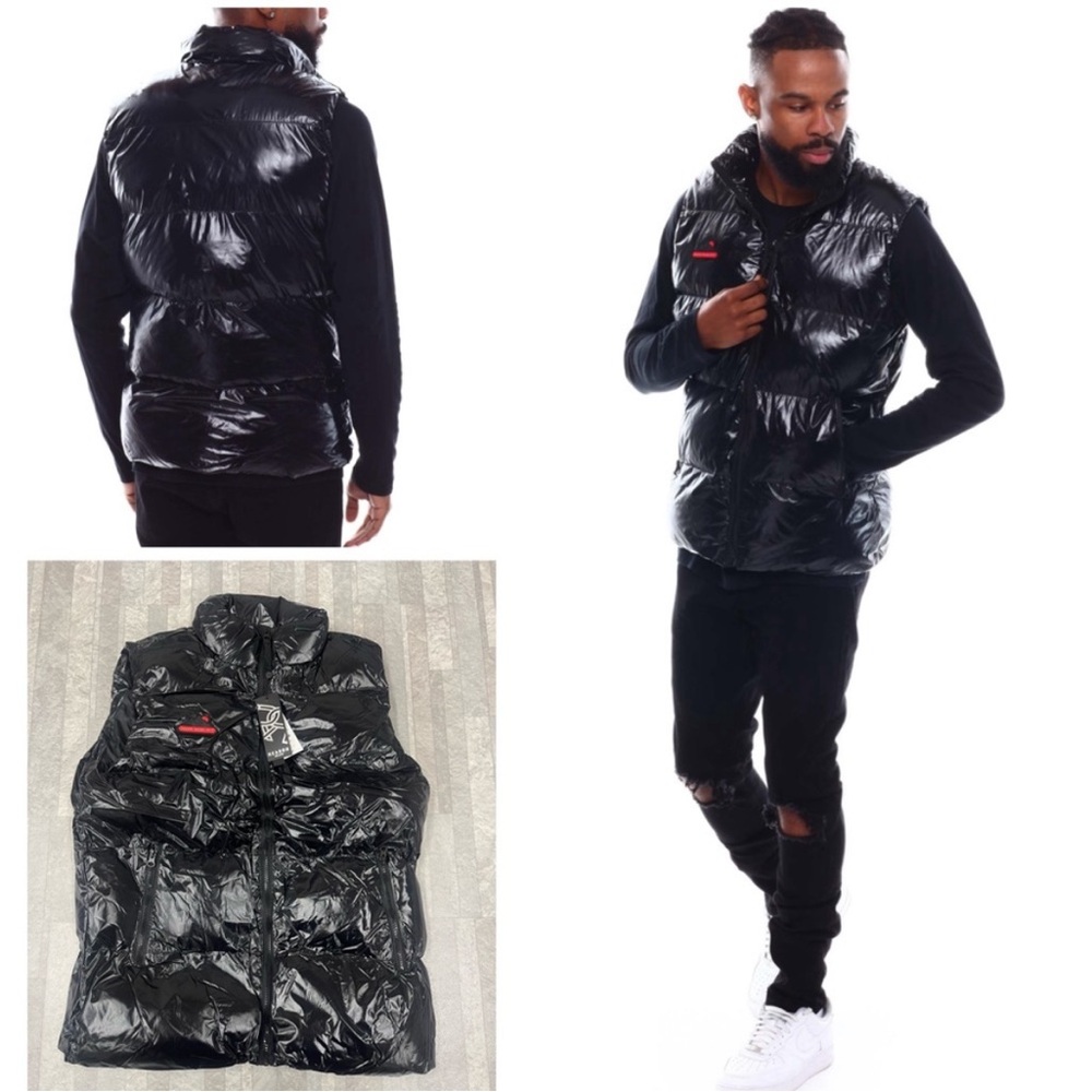 NWT Reason Clothing Mizzy PufferVest In Black Sizw Large